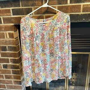 EUC Loft Floral Long Sleeve Blouse